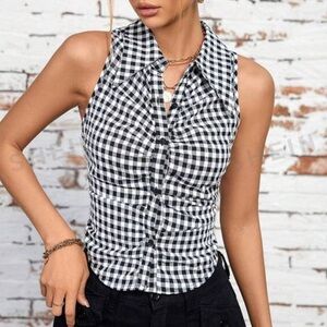 Plaid Button Down Top